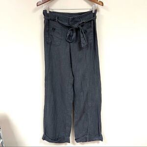 👠Banana Republic wide leg grey linen pants.  Size 2